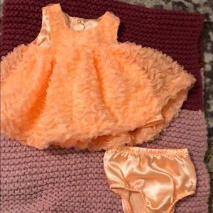 Peach Vibrant Ruffle Dress - fully lined